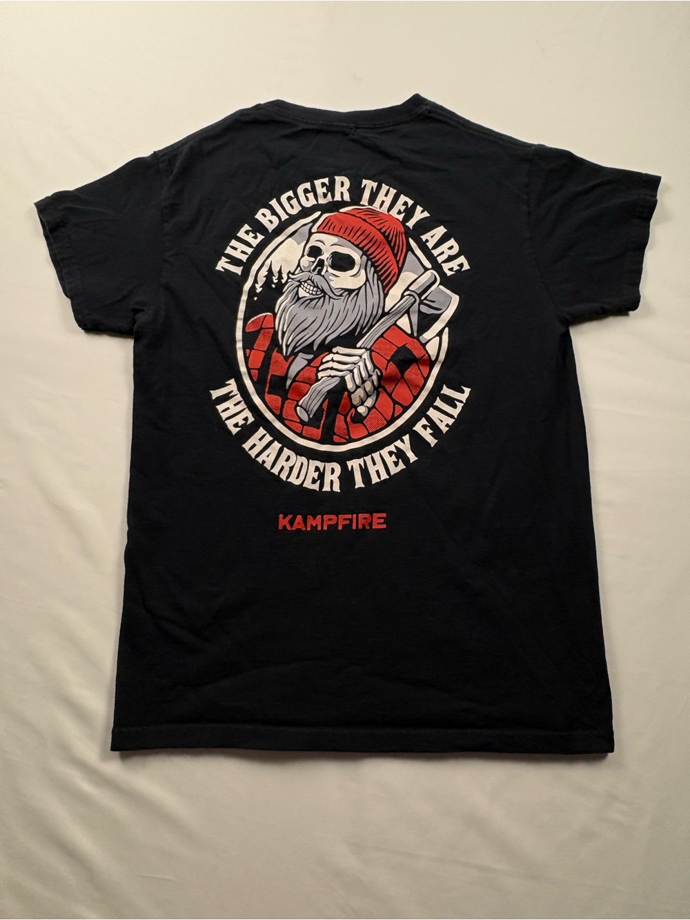 Kampfire MFG Graphic T Shirt Skull Lumberjack Black Small